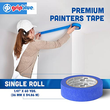 Professional-Grade Blue Painters Tape 1.5 Inch Wide, 1 Roll - size: 1.5 in/1.41 (Single Roll)