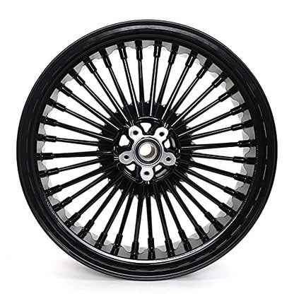 TOFR 17x6.0 Rear Fat King Spoke Wheel Rim For Harley Dyna FatBob 2008-2017 - color: Gloss Black, size: Rear:17x6.0