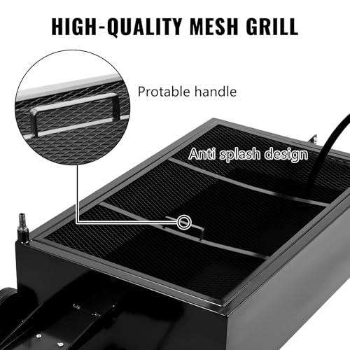 VEVOR Low Profile Oil Drain Pan, 25 Gal Oil Drain Pan with 110V High-Flow Electric Pump, Large Capacity Oil Change Pan with 7.2ft Hose & Folding Handle, Rolling Oil Drain Cart for Trucks, Buses, RVs