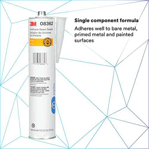 3M Urethane Seam Sealer, 08362, Gray, 310 mL/10.5 fl oz Cartridge - color: Gray, size: 310 Milliliter, style: Cartridge
