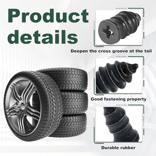40Pcs Tire Repair Rubber Nails Spiral Plugs Kit - size: 40Pcs