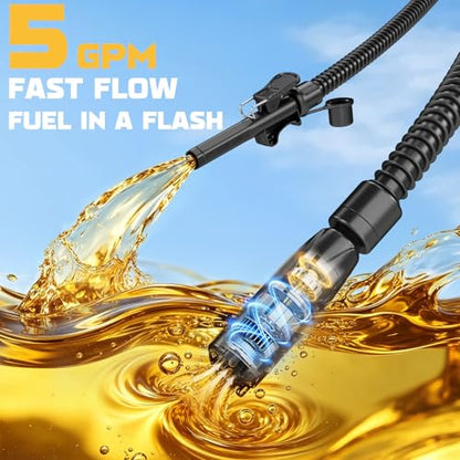 Ecarke 5 GPM Cordless Fuel Transfer Pump Compatible with DeWalt 20V Battery - color: Yellow & Black