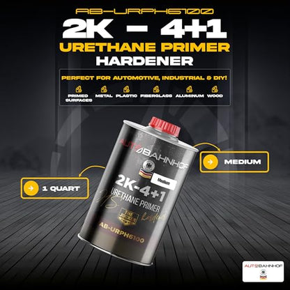AB-URPH6100 2K 4:1 Urethane Primer Medium Hardener – Balanced Drying, High Adhesion, Durable Auto Body & Industrial Coating Catalyst – 1 Quart (32 Fl Oz) - color: Medium Hardener