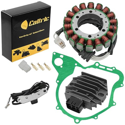 Caltric Stator and Regulator Rectifier with Gasket Compatible With Yamaha V-Star 650 Classic Xvs650 1998-2000