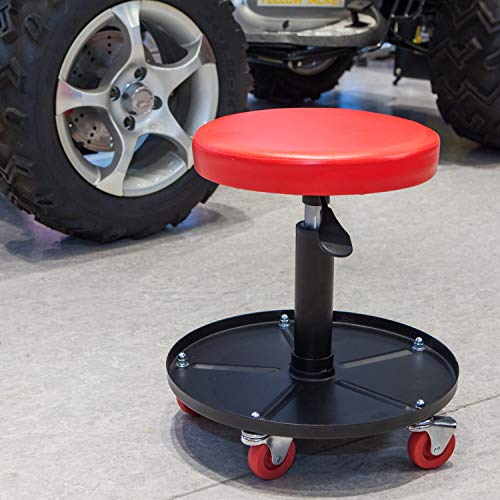 Big RED Pneumatic Rolling Mechanic Stool, Low Profile - style: 6201