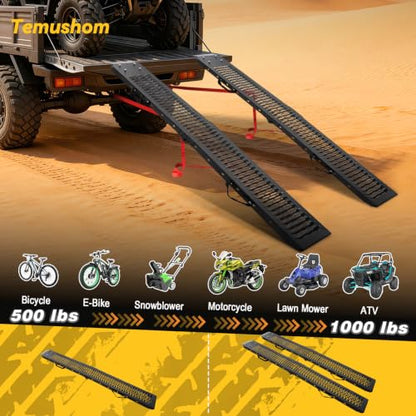 Temushom 83" Black Series Folding Truck Ramps, 1000 Lbs Capacity, 2 Pcs - size: Black-83'' L-Usable Height: under 30''