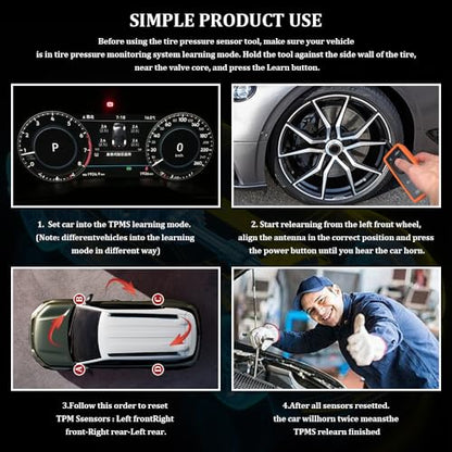 TPMS Relearn Tool, Tire Pressure Monitor System Sensor, EL-50448 TPMS Reset Tool, Automotive Activation Programming Training Tool OEC-T5 Compatible with GM Buick/Chevy Series Vehicles