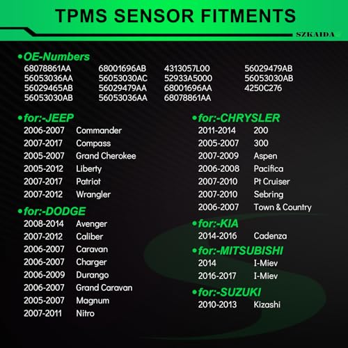 315MHZ Pre-Programmed TPMS Sensor for:-Jeep Wrangler 2007-2012 - size: 68078861AA