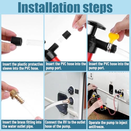Car Siphon Fluid Transfer Pump, Manual Multi-Use Leakproof Vehicle Oil Diesel Transfer Pump Kit with Clamps, Automotive Gas Oil Liquids Transfer Tool, Universal for SUV RV Truck