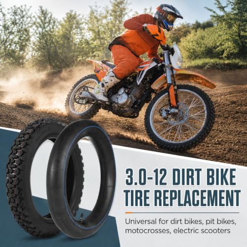 yeesport 3.00-12 Dirt Bike Tire 80/100-12 Street Tire Motorcycle Tube Set