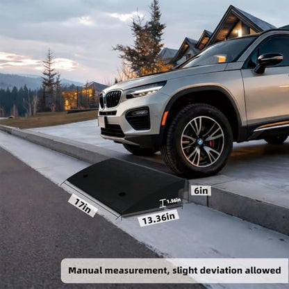 BESEA Rubber Curb Ramp 6" Rise 17" Long Driveway Threshold Ramp 2 Pack - size: 6" Rise