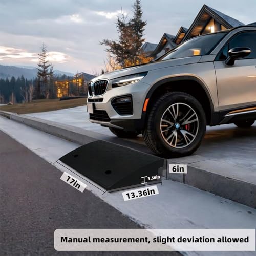 BESEA Rubber Curb Ramp 6" Rise 17" Long Driveway Threshold Ramp 2 Pack - size: 6" Rise