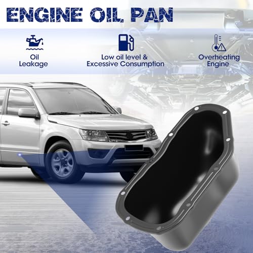 Transmission Oil Pan with Drain Plug, Fit for Suzuki Vitara 2004 V6 2.5L, Grand Vitara 1999-2005 V6 2.5L, Grand Vitara 2001 V6 2.7L, XL-7 2002-2006 V6 2.7L, OE 264550, SZP01A, 1152085F10 - size: 264-550