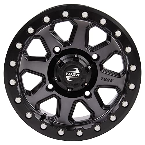 TUSK 4/156 Uinta Beadlock Wheel 14x7 5.0 + 2.0 Gunmetal/Black Compatible with POLARIS RZR Trail/XP/ProXP/General/Ranger KAWASAKI KRX/Ridge/Mule Pro YAMAHA RMAX/YXZ