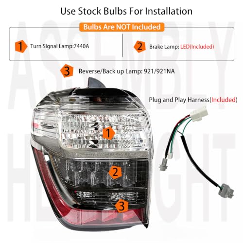 Pair Taillights Assembly Set For 2014-2024 Toyota 4Runner LED Brake Lamp - color: Taillights