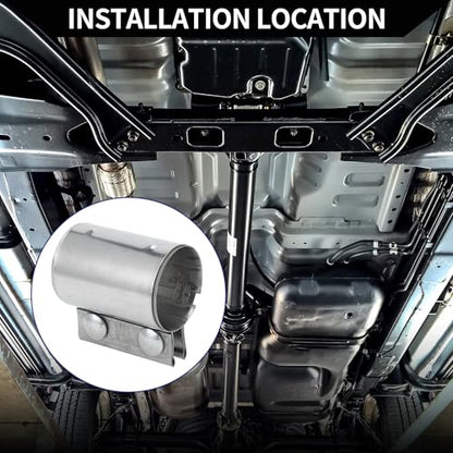 Exhaust Pipe Clamp/Exhaust Muffler Tube Joint for Car Truck/Durable Stainless Steel 2.17" 87mm / 1 Pc Silver Tone - size: 2.17''
