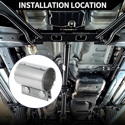 Exhaust Pipe Clamp/Exhaust Muffler Tube Joint for Car Truck/Durable Stainless Steel 2.17" 87mm / 1 Pc Silver Tone - size: 2.17''