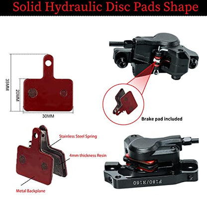 Bike Disc Brake Kit, Hydraulic Disc Brake Set with Aluminum Oil Pressure Caliper and Alloy Bicycle Brake Lever, 160mm Rotor, Bicycle Accessories for MTB/Ebike/Folding Bike/Scooter/Fat Bike - color: Hydraulic--160MM
