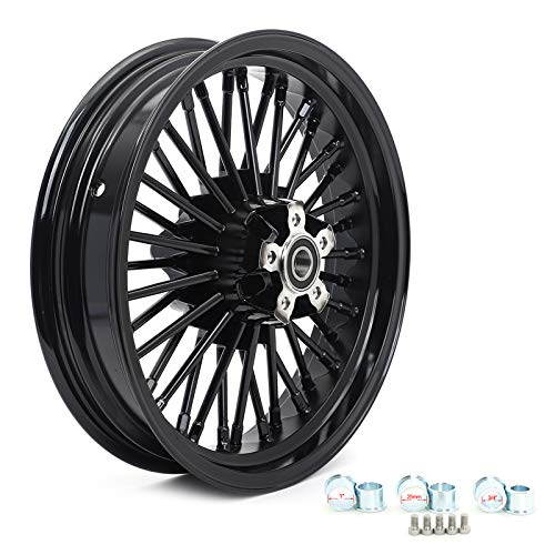 TOFR 16x3.5 Fat Spoke Black Front Wheel For Harley Softail Choppers 00-22 - color: Gloss Black, size: Front:16x3.5