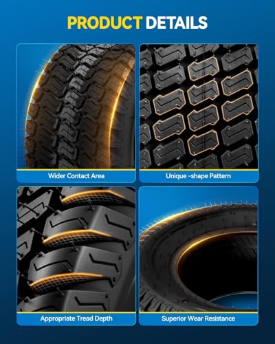 PHILTOP Lawn Mower Golf Cart Turf Tires 15x6-6, ATV UTV Tire, 4PR, Set 2
