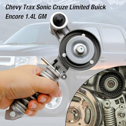 25195388 Drive Belt Tensioner Assembly, Replacement for Chevy Trax Sonic Cruze Limited Buick Encore 1.4L, Replace# 55565236