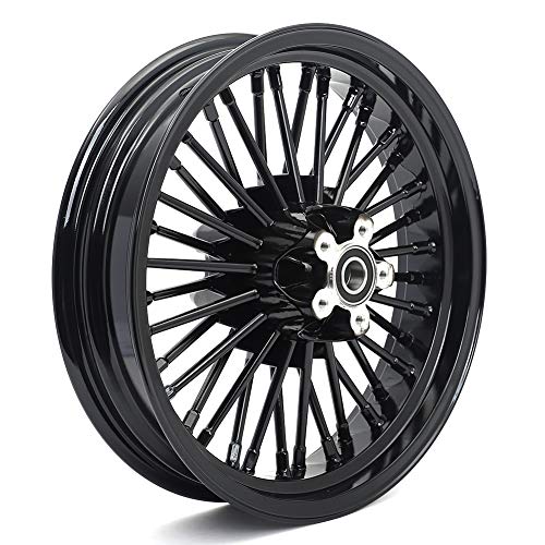 TOFR 18x3.5 16x3.5 Fat Spoke Wheels Black For Harley Touring Baggers 84-08 - color: Gloss Black, size: Front:18x3.5 Rear:16x3.5