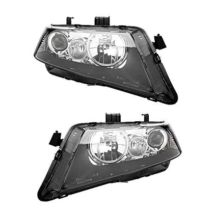 Headlights Assembly LH+RH Replacement for Acura TSX 2004-2005 - color: black