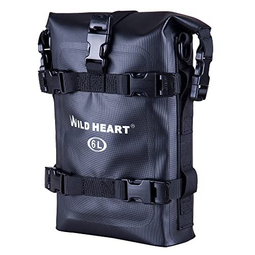 WILD HEART Waterproof Crash Bar Bags 6L/8L/15L Motorcycle Bag used as Motorcycle Luggage Sissy Bar Back Seat Saddle Rack Rear Fender Pouch Dirt Bike Gear Side Tool Bag Pack for moto ATV(6L Black TPU - color: 6L TPU black