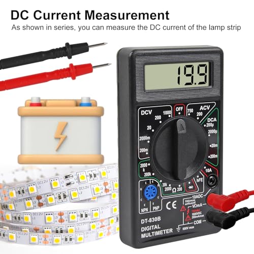 DT-830D Digital Multimeter with Buzzer Square Wave Output Voltage Ampere Ohm Tester Probe DC AC LCD Overload Protection