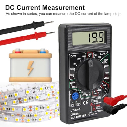 DT-830D Digital Multimeter with Buzzer Square Wave Output Voltage Ampere Ohm Tester Probe DC AC LCD Overload Protection