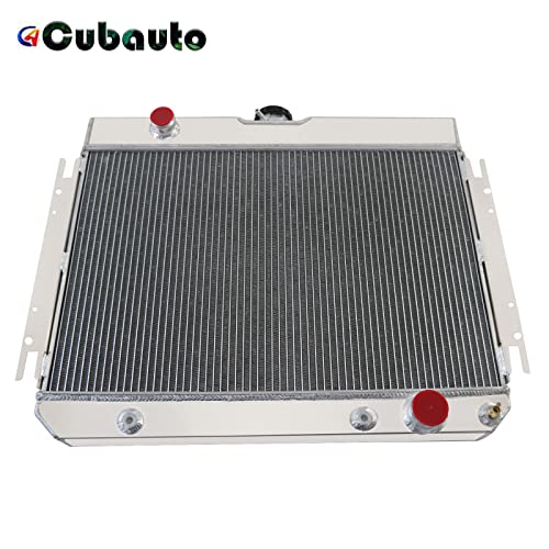 4 Core Aluminum Radiators Compatible with Chevy Impala/Bel Air/El Camino/Chevelle/Caprice/Biscayne 1963 1964 1965 1966 1967 1968 | 4 Rows Core Performance Racing Cooling Radiator - size: 4 Row