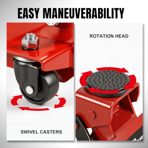 Big RED 4 Ton Low Profile Hydraulic Service Floor Jack, Dual Piston Fast Lift Pump, 8000 lb Heavy Duty Capacity - size: Dual Pump