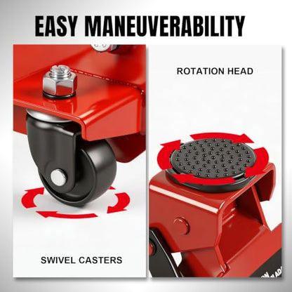 Big RED 4 Ton Low Profile Hydraulic Service Floor Jack, Dual Piston Fast Lift Pump, 8000 lb Heavy Duty Capacity - size: Dual Pump