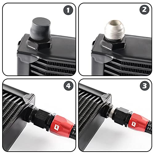 G-PLUS Engine Transmission Oil Cooler Kit Upgrade 25 Row Aluminum Compatible With BMW 3 SERIES 335I E90 E92 N54 Black - color: Black, size: BMW 3 SERIES