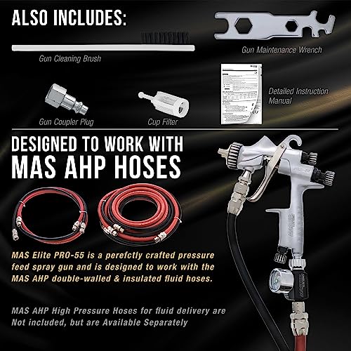 Master Elite PRO-55 HVLP Automotive Spray Paint Gun with 1.2mm Tip - size: 1.2mm