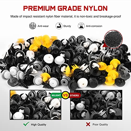 Nilight 189PCS Bumper Retainer Clips with Fastener Remover Car Plastic Rivets Fasteners Push Retainer Kit -Door Trim Panel Clips for Toyota Lexus,2 Years Warranty - color: 189Pcs Clips +Remover
