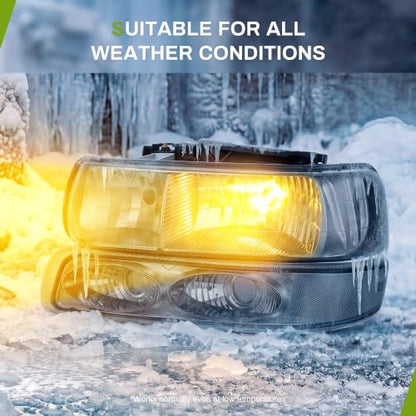 AUTOSAVER88 Headlight Assembly Compatible with 99-02 Silverado 1500/2500 - color: OE - Chrome/Clear/Smoke