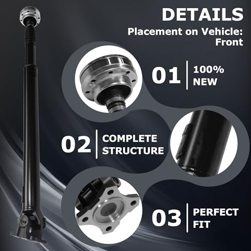 PartsFlow Drive Shaft Front Prop Shaft Fits 2007 2008 2009 2010 2011 2012 2013 2014 2015 2016 2017 Jeep Wrangler 65-3064 52853321AC - size: (65-3064)Front 07-17 Wrangler