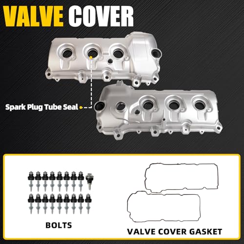 Aluminum Engine Valve Cover Compatible with Ford Flex Edge Fusion Taurus Lincoln MKS MKT MKX MKZ 2007-2012 3.5L V6 - size: Right Side & Left Side