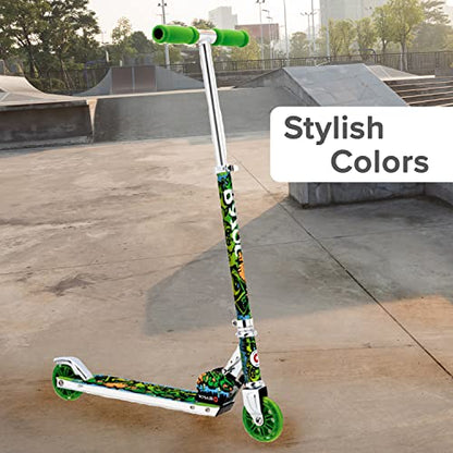 AlveyTech Handlebar Foam Grip Set - Replacement Hand Grips for Razor, Radio Flyer, Kids Kick Scooter, ATV, E-Bicycle, Electric Folding Scooters, Mountain Mini Bike Parts, fits Any 9/16" Bore Handle - color: Green