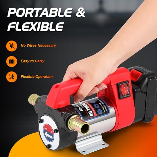 Mxmoonant 12GPM Cordless Diesel Transfer Pump, Electric Oil Change Pump