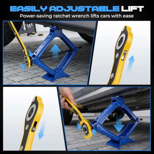 Scissor Car Jack, 2 Ton (4409 Lbs) Portable Tire Changing Kit