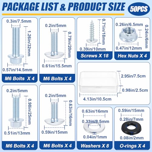 Podoy CRF50 Plastic Fairing Bolt Kit 50PCS Tank Mount Screw Set (50pcs)