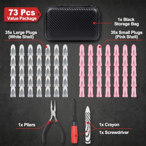 73 Pcs Tire Plug Kit, Quick Self-Service Emergency Tire Repair Screws Kit