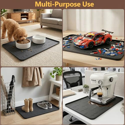 Oil Drip Pan 34" x 22" Black Silicone, Oil Drip Pan for Under Car, Heavy Duty Oil Spill Mat with 0.7" Raised Edge, Leak Containment Drip Tray, Waterproof Garage Floor Protector - color: BLCAK