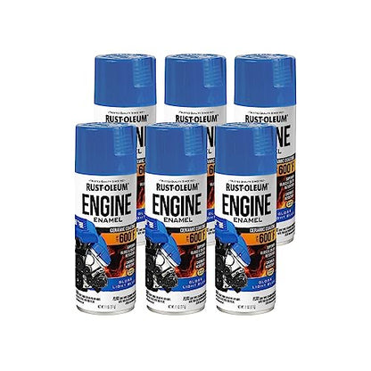 Rust-Oleum Automotive Engine Enamel Spray Paint, Gloss Light Blue - color: Gloss Light Blue, size: 11 Ounce (Pack of 6)