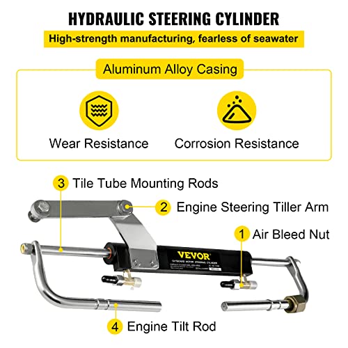 VEVOR Hydraulic Outboard Steering Kit 90HP Marine Hydraulic Steering System