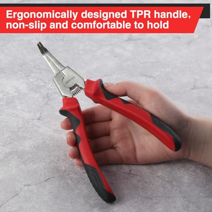 8 Inch Lock Ring Pliers - Special Circlip Pliers with Angle Tip and Bent Nose for Transmission Transfer Cases - size: 8" Bent Nose