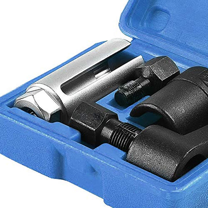 A ABIGAIL 5 PCS Automotive O2 Oxygen Sensor Socket Wrench Removal Tool and Thread Chaser Set 3/8" 1/2" Drive x 7/8" 22mm O2 Sensor Wrench Remover - color: Blue
