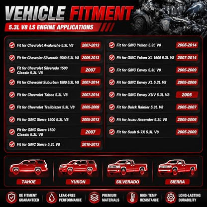 5.3L AFM DOD LS Engine Lifter Kit With Head Gasket Set & Head Bolts 2005-2014 - color: QH-DTB-GM5300-AFM-002